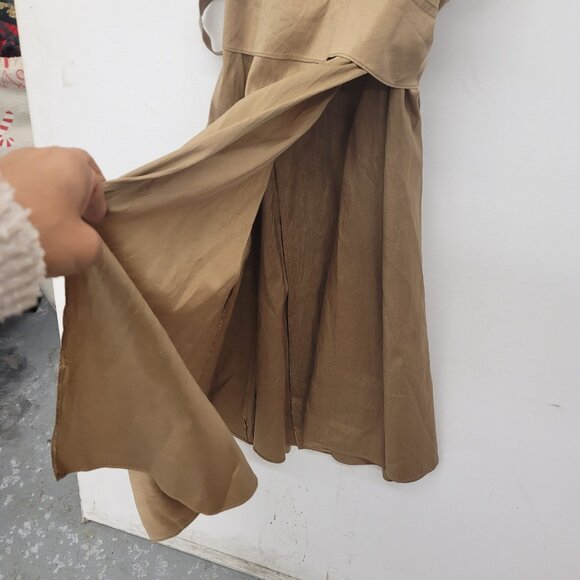 Calypso Christiane Celle Gold Brown 100% Silk Wrap Dress Size Small USA Made - Picture 5 of 10
